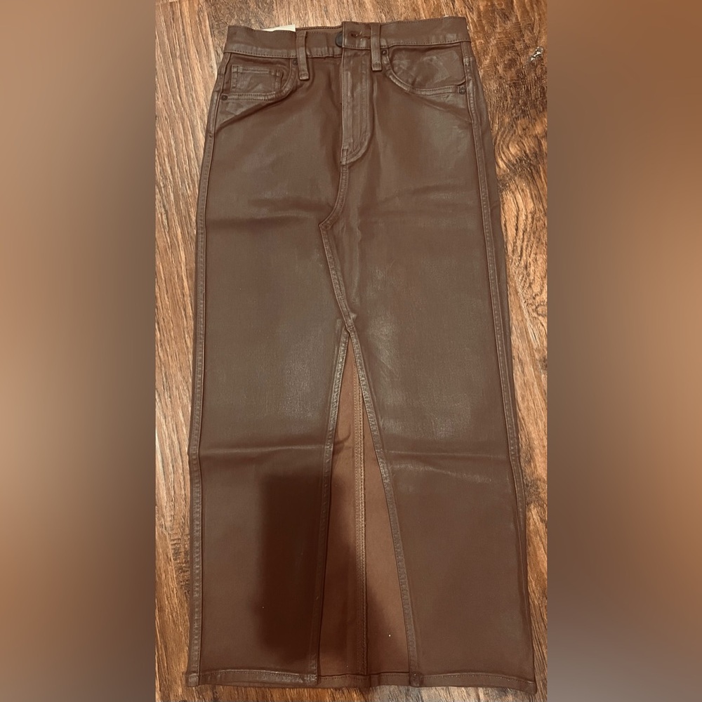 NWT hudson brown reconstructed midi skirt